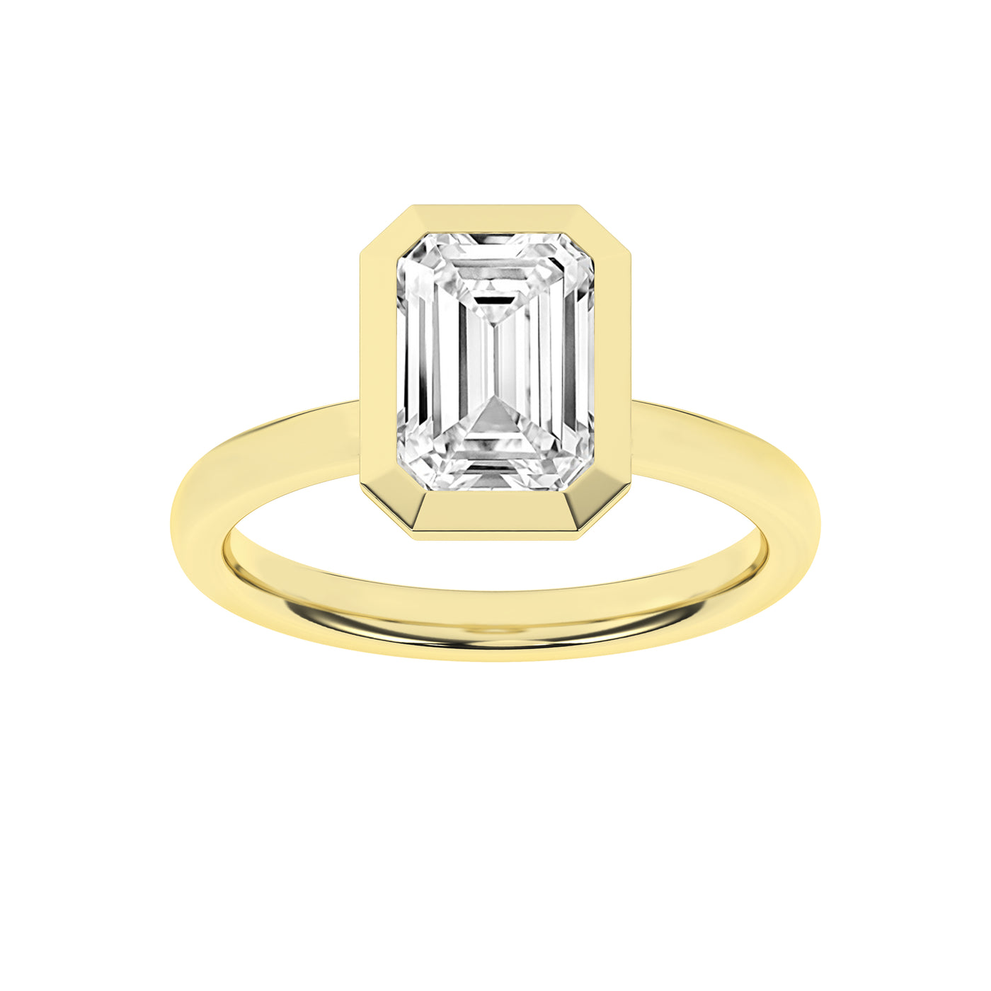 14K Yellow Emerald Cut Lab Grown Diamond Solitaire Engagement Ring