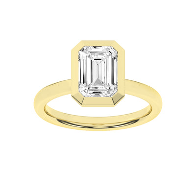 14K Yellow Emerald Cut Lab Grown Diamond Solitaire Engagement Ring