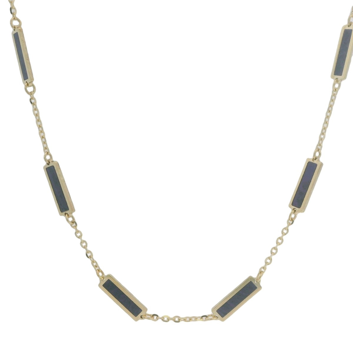 14K Yellow Purple Mother of Pearl 18 inch Necklace