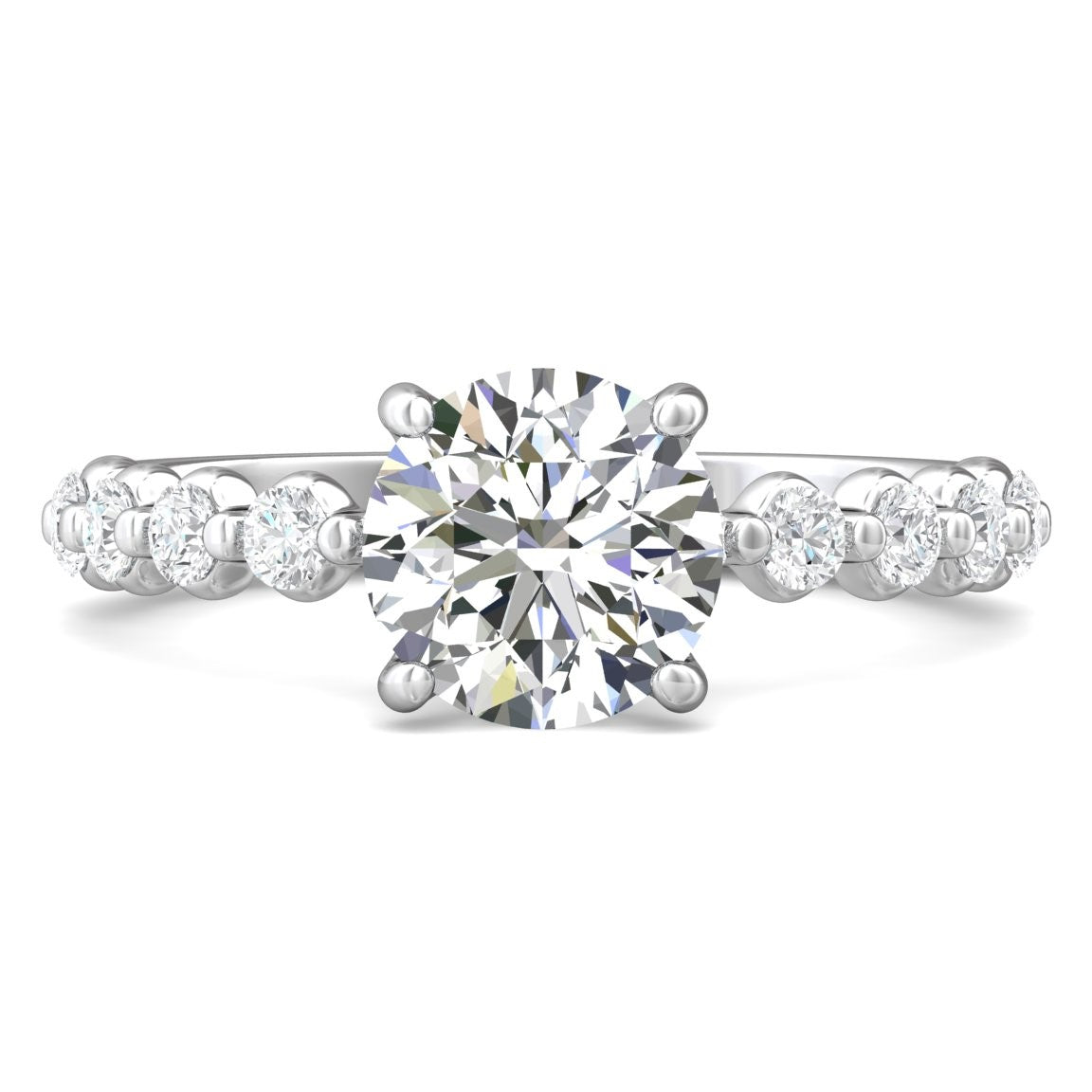 Platinum Round Brilliant Cut Lab Grown Diamond Solitaire Engagement Ring