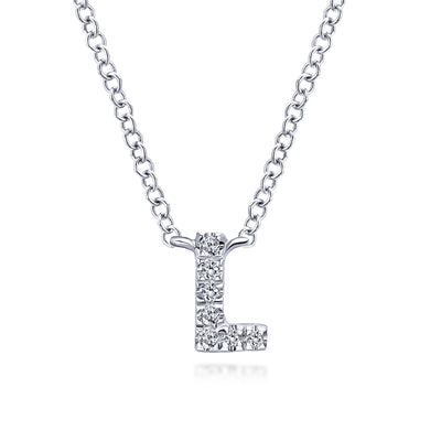 14K White Natural Diamond 17.5 inch Necklace