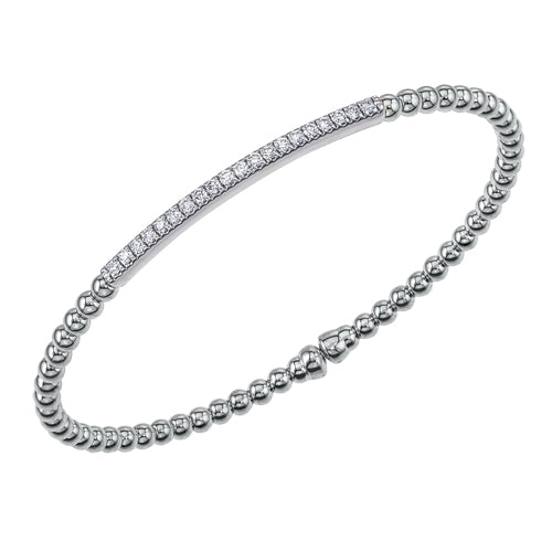 18K White Natural Diamond Cuff Bracelet