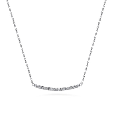 14K White Natural Diamond 18 inch Necklace