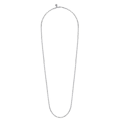 Sterling Silver Paper Clip Necklace 32 inch