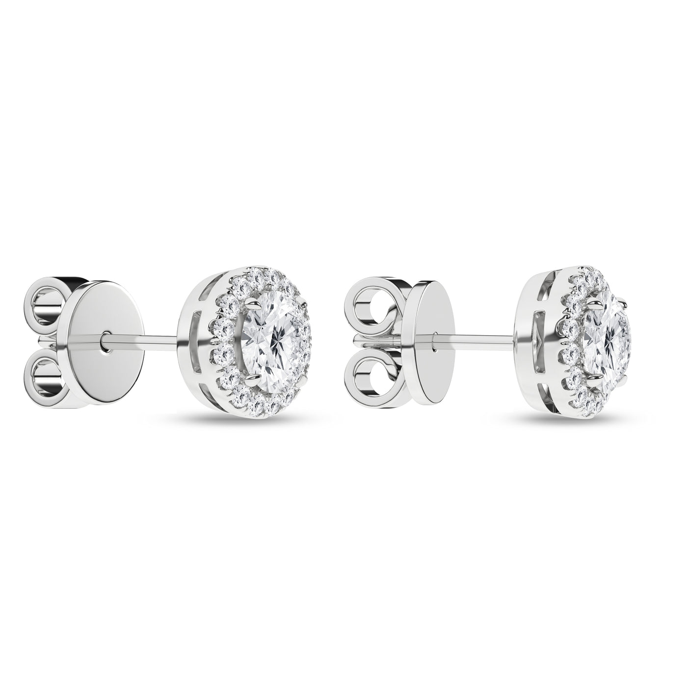 14K White Lab Grown Diamond Stud Earrings