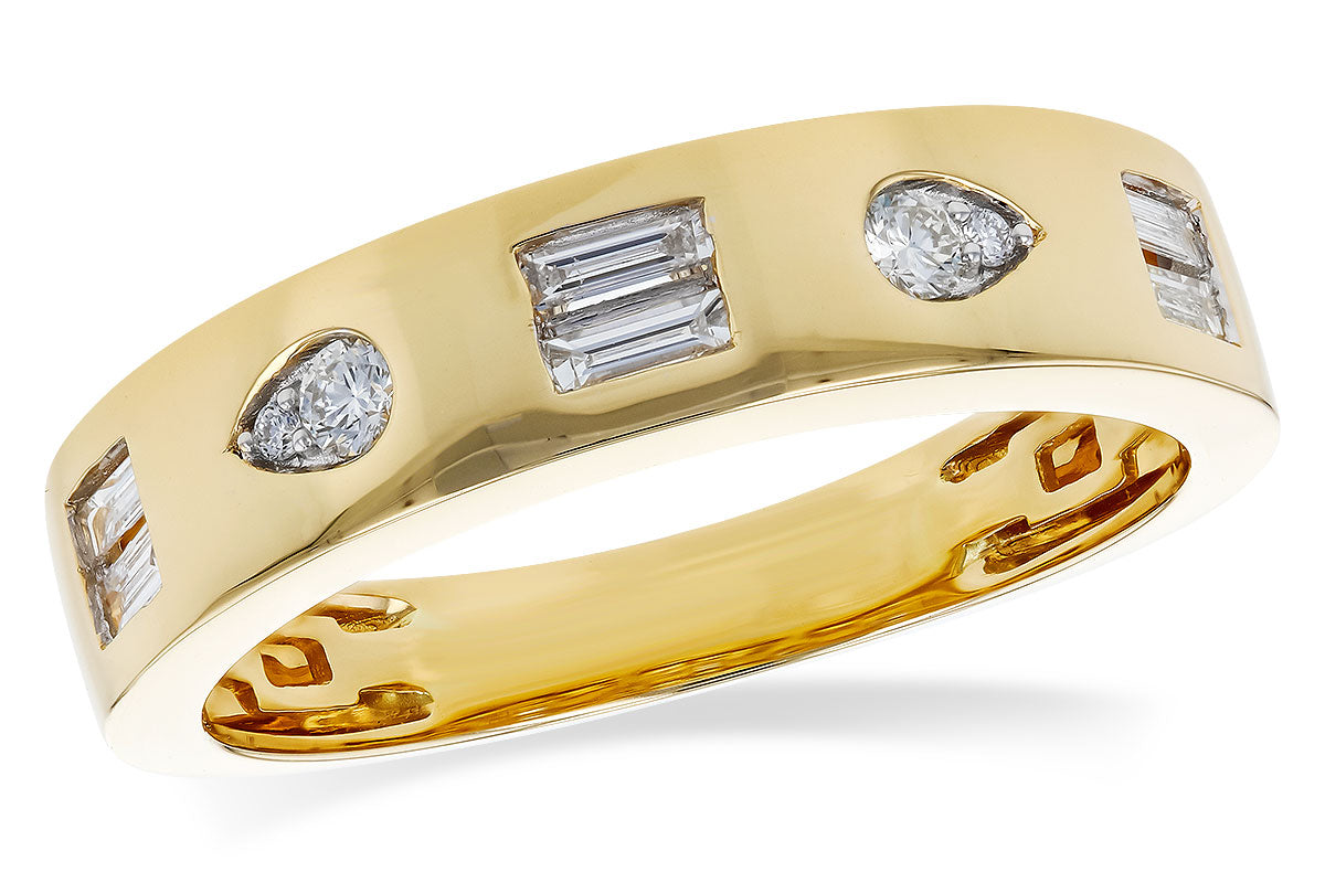14K Yellow Natural Diamond Ring Size 7