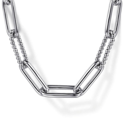 Sterling Silver Oval Link Necklace 16 inch