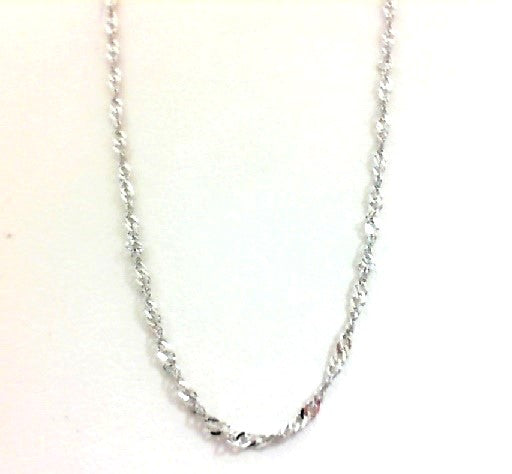 14K White 20 Inch Singapore Chain