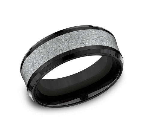 Titanium/Tantalum 8 mm Swirl Wedding Band