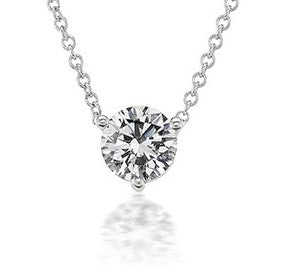 18K White Gold Natural Diamond 18 inch Necklace