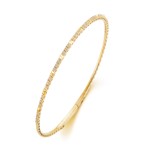 14K Yellow Natural Diamond Bangle Bracelet