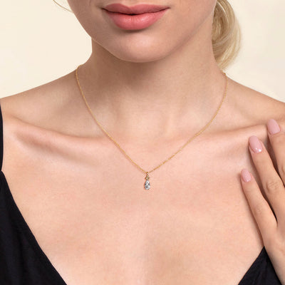 14K Yellow Natural Diamond 17.5 inch Necklace