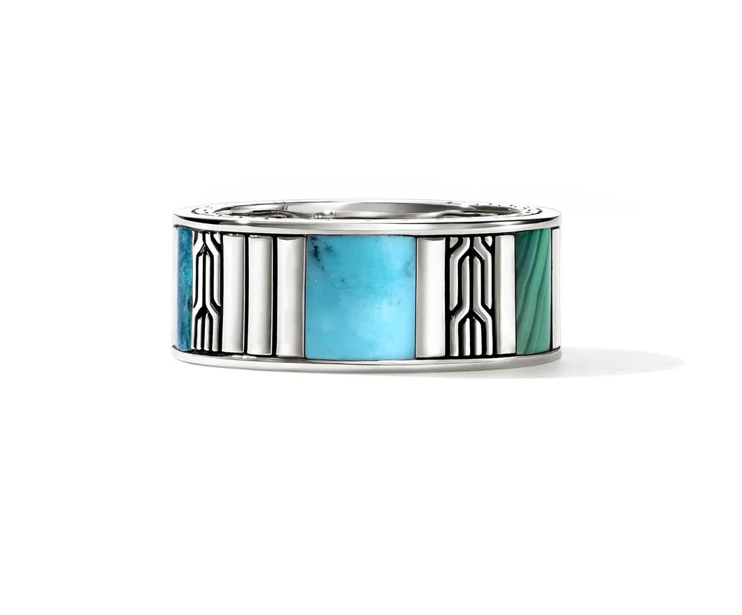 Sterling Silver Multi-Gemstone Ring Size 7