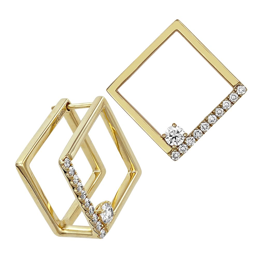 14K Yellow & White Lab Grown Diamond Earrings