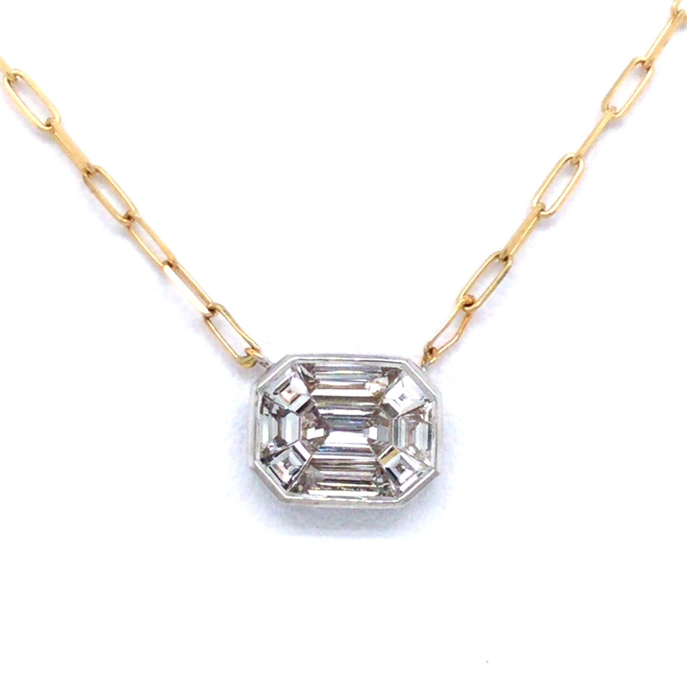 14K Yellow Natural Diamond 18 inch Necklace