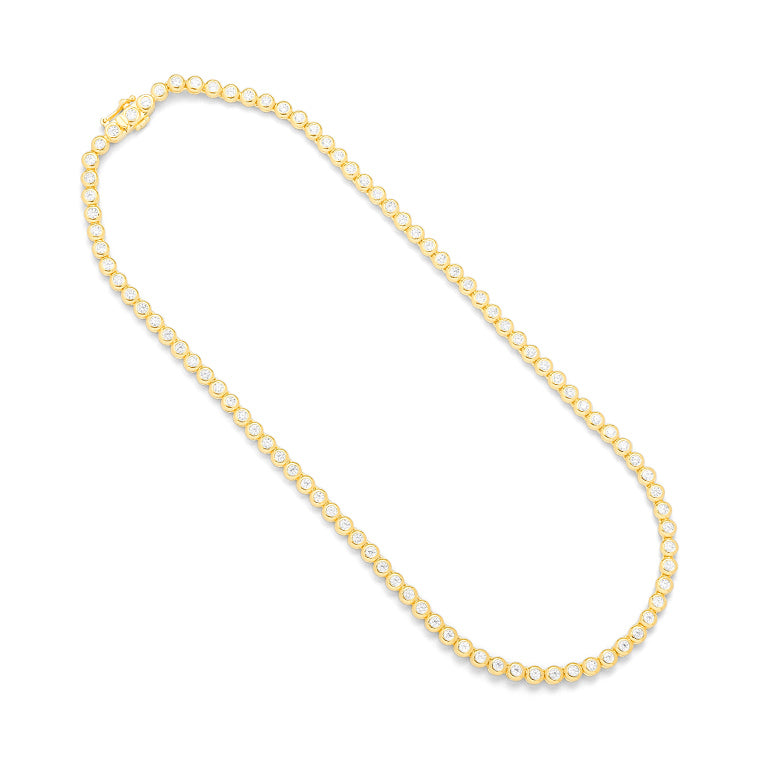 14K Yellow Natural Diamond 15.75 inch Necklace