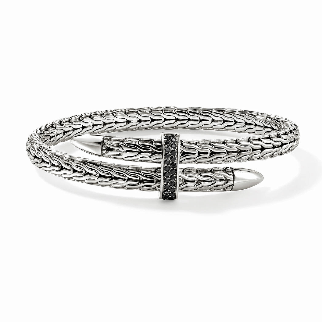 Sterling Silver Black Sapphire Spear Collection Bracelet
