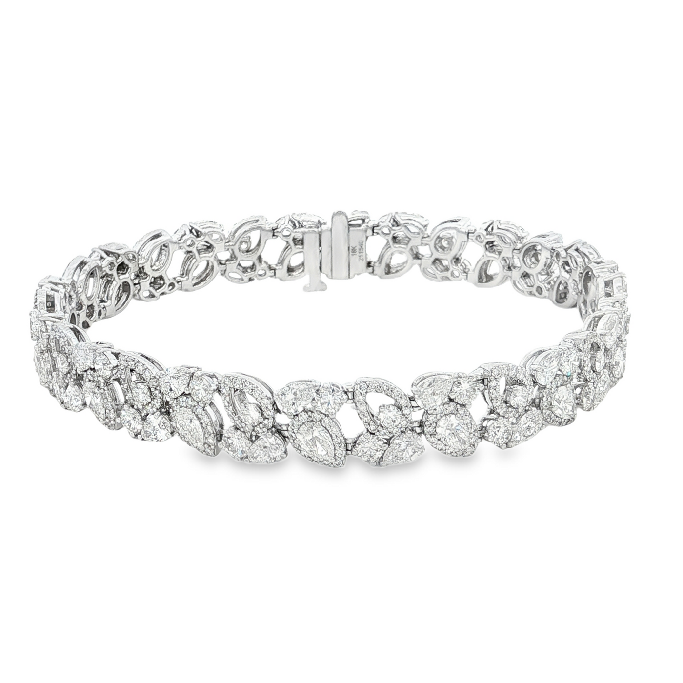 18K White Gold Natural Diamond Bracelet