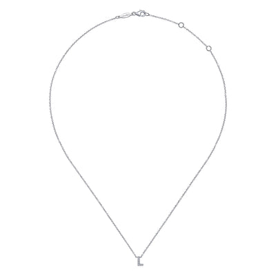 14K White Natural Diamond 17.5 inch Necklace