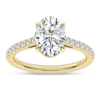 14K Yellow Oval Lab Grown Diamond Solitaire Engagement Ring