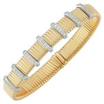 18K Yellow & White Natural Diamond Cuff Bracelet