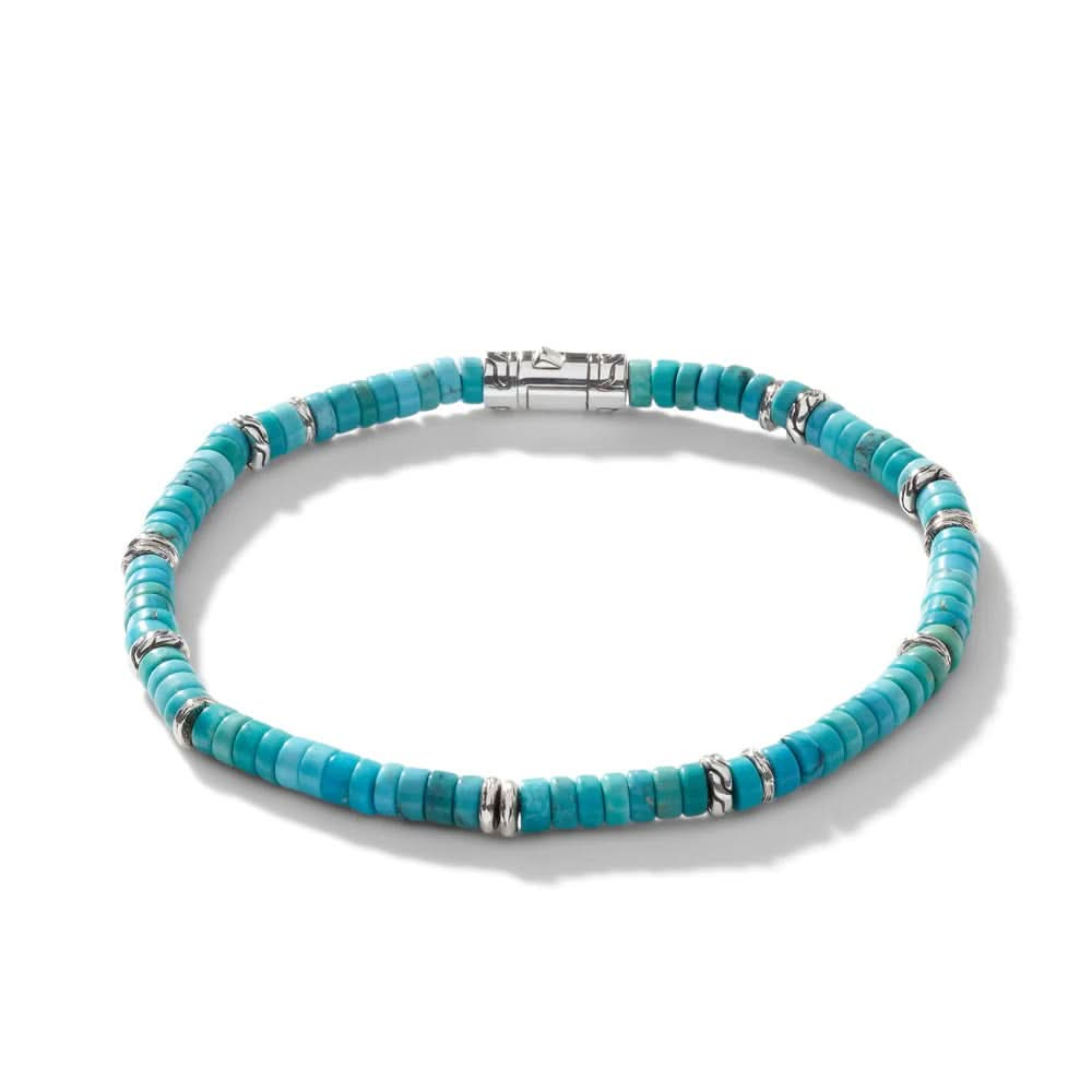 Sterling Silver Turquoise White 7.25 inch Bracelet