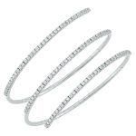 18K White Natural Diamond Cuff Bracelet