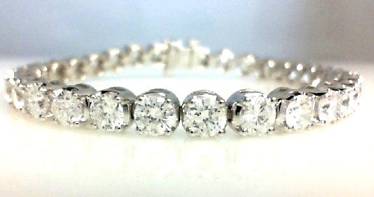 18K White Natural Diamond Tennis Bracelet