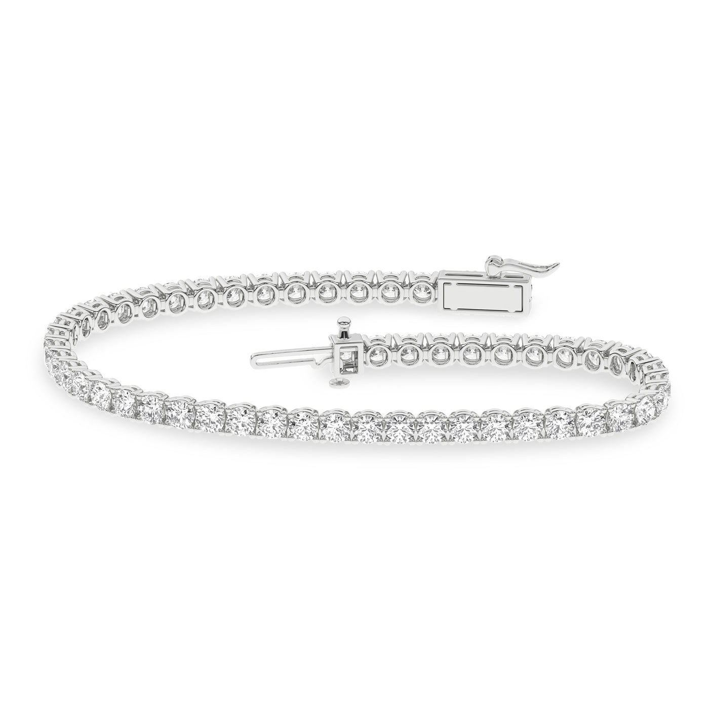 14K White Lab Grown Diamond Tennis Bracelet