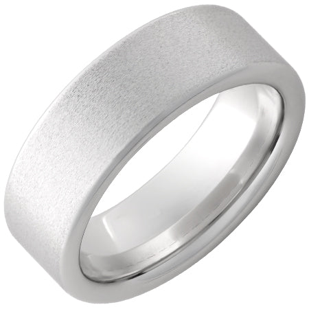 Serinium White 8 mm Stone Wedding Band Size 10
