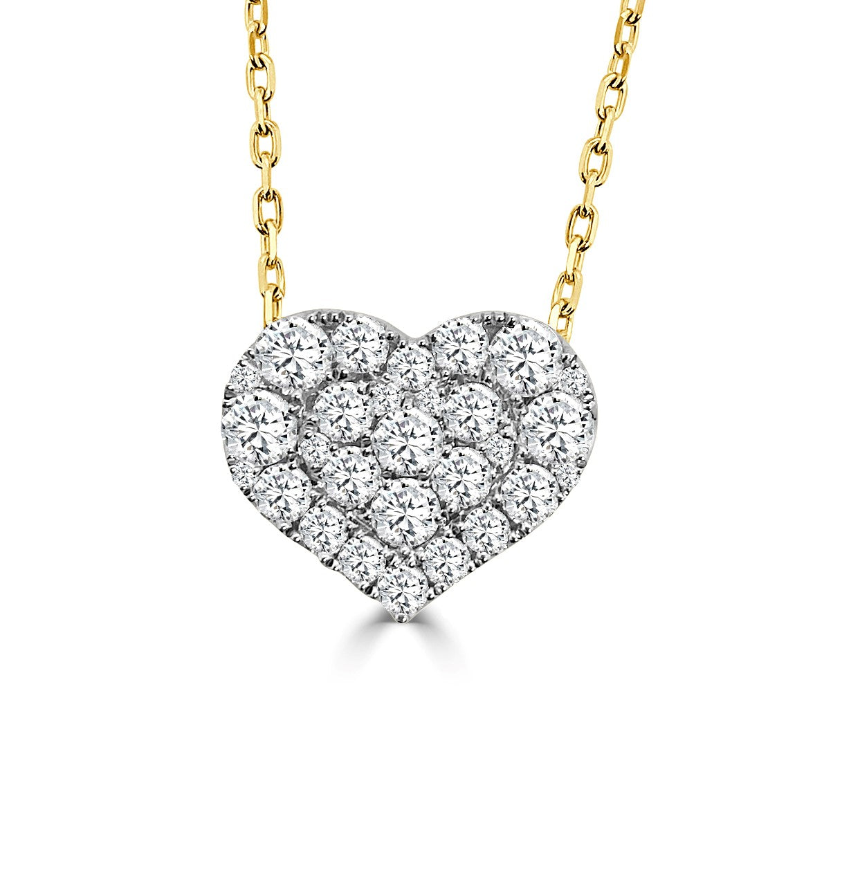 14K Yellow & White Natural Diamond 18 inch Necklace