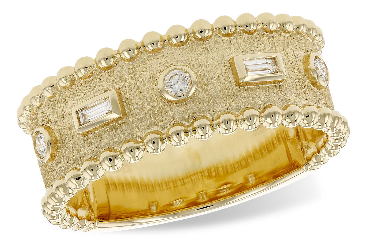 14K Yellow Fashion Natural Diamond Ring Size 7