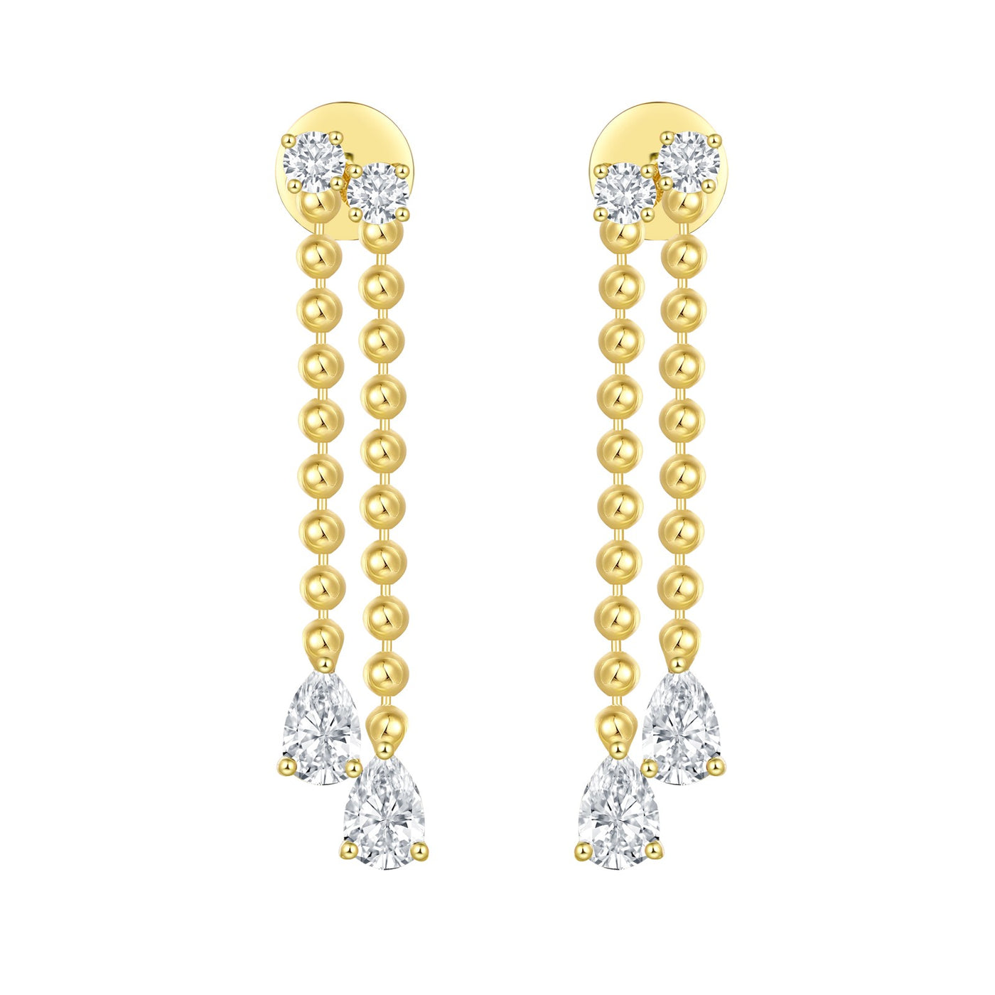14K Yellow Lab Grown Diamond Drop Earrings