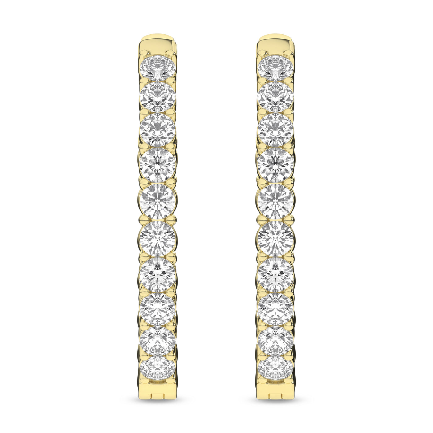 14K Yellow Lab Grown Diamond Hoop Earrings
