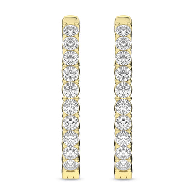 14K Yellow Lab Grown Diamond Hoop Earrings