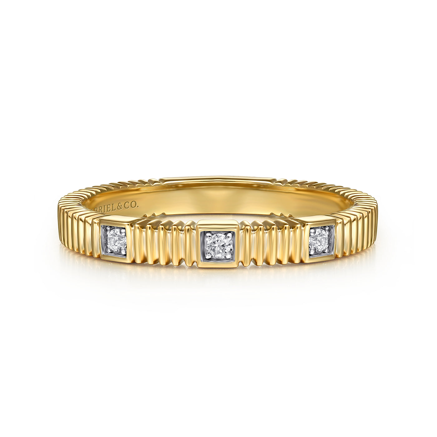14K Yellow Stackable Natural Diamond Ring Size 6.5