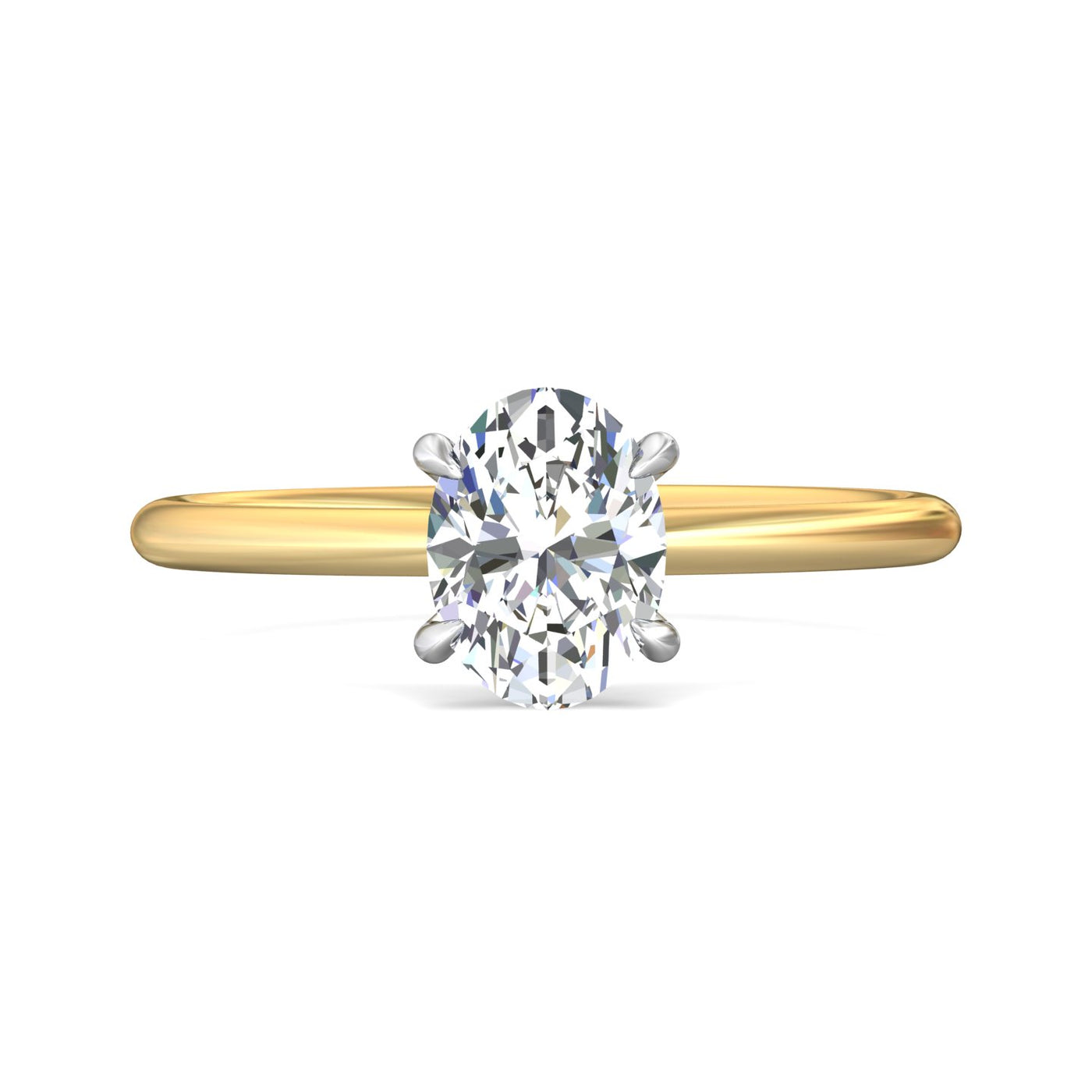 14K Yellow & White Natural Diamond Semi-Mount Ring