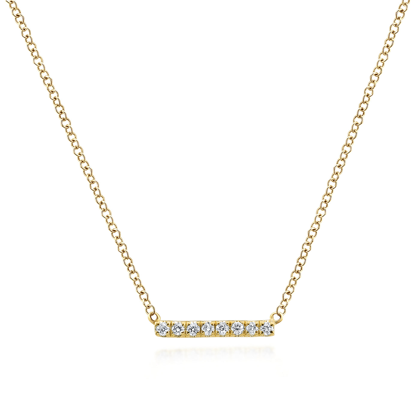 14K Yellow Natural Diamond 17.5 inch Necklace