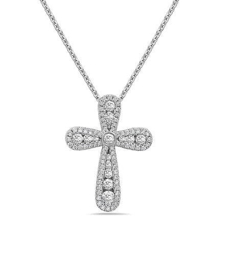 18K White Natural Diamond 18 inch Necklace