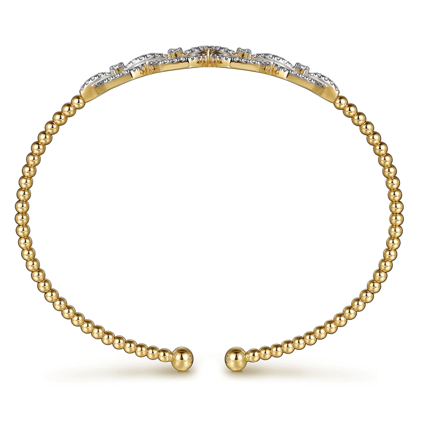 14K Yellow Natural Diamond Cuff Bracelet