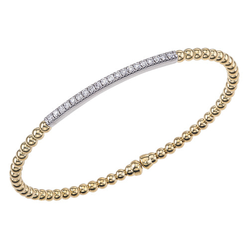 18K Yellow & White Natural Diamond Cuff Bracelet