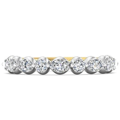 14K Yellow & White 0.77 ctw. Natural Diamond Wedding Ring