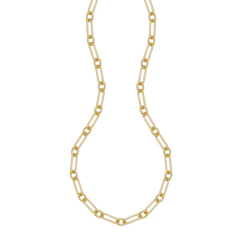 Sterling/14K Gold Finish Link Necklace 17 inch