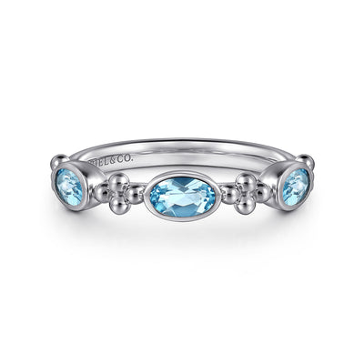 Sterling Silver Blue Topaz Stackable Ring
