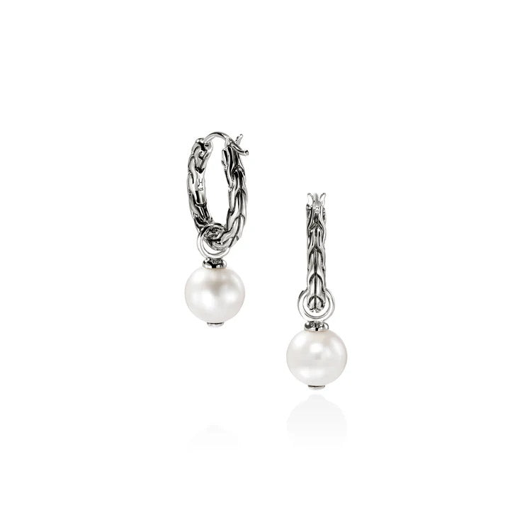 Sterling Silver Fresh Water Pearl Hoop Earrings