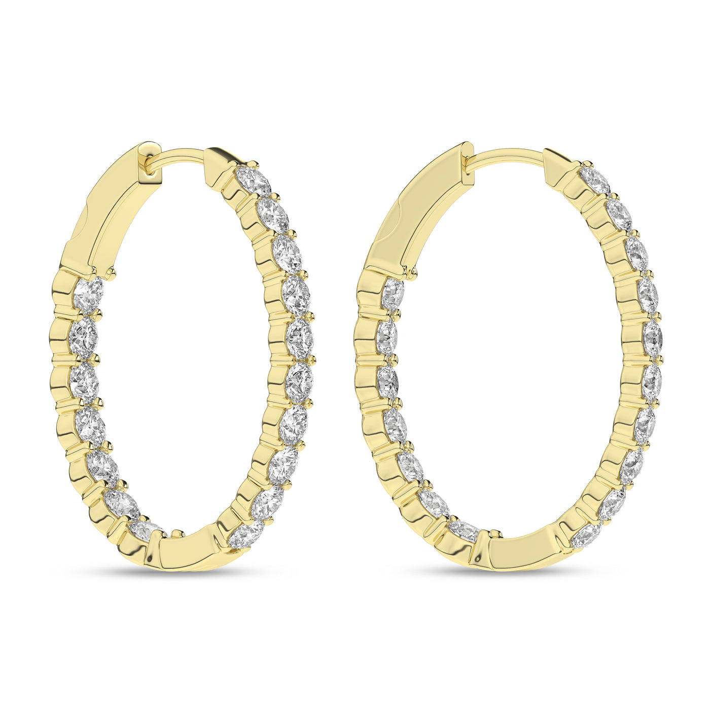 14K Yellow Lab Grown Diamond Hoop Earrings