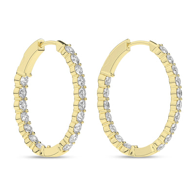 14K Yellow Lab Grown Diamond Hoop Earrings