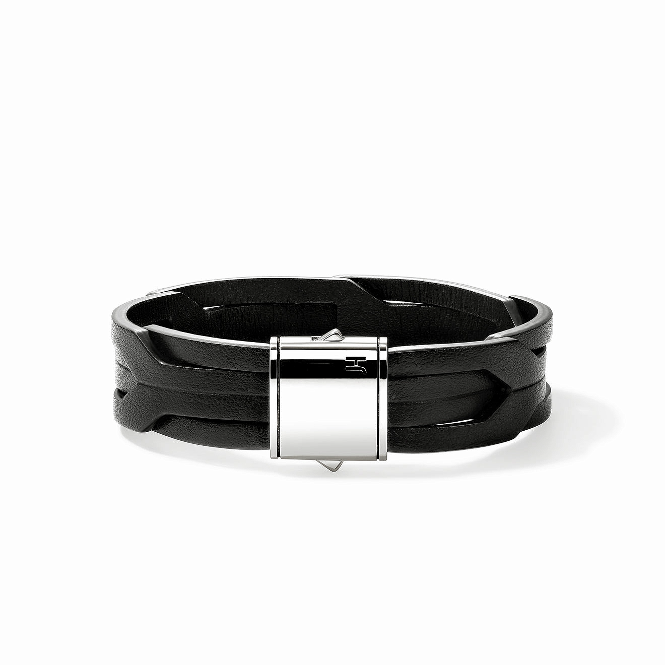 Sterling Silver Black Leather 8 inch Bracelet