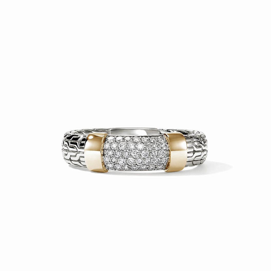 Sterling/14K White & Yellow Essentials Natural Diamond Ring Size 7