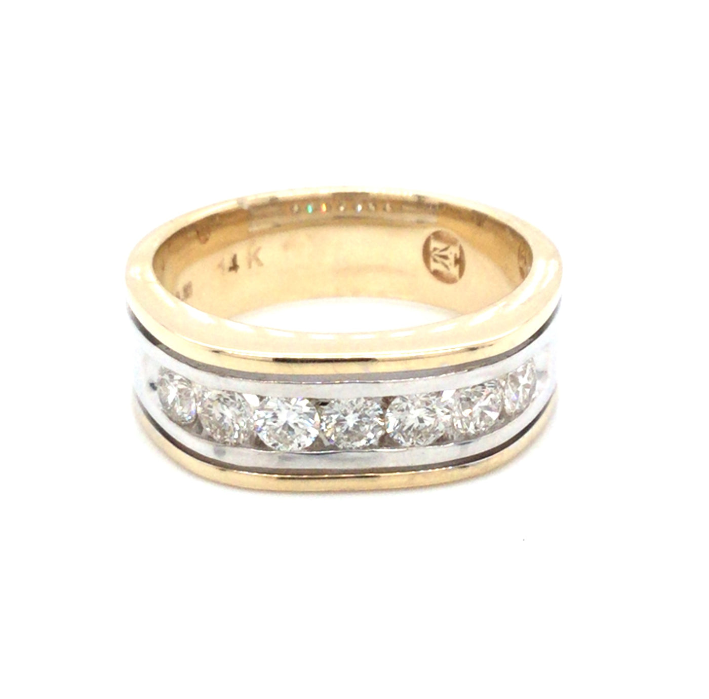 14K Yellow & White Natural Diamond Ring Size 10